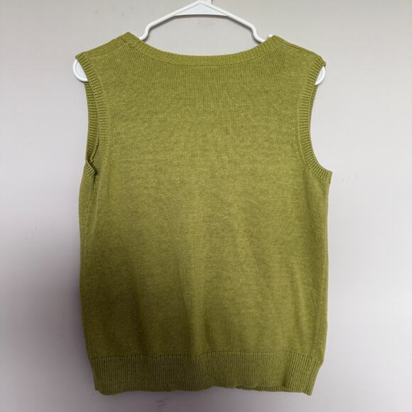 Festive Christmas Sweater S Pastel Green Santa Thin Knit Cardigan Grandmacore - Picture 4 of 4